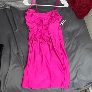 Bright pink, mini dress